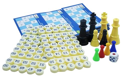 Image of G F S 4 in 1 Family Strategy Board Games, Tambola, Chess, Ludo and Snakes & Ladders Educational Family Games, Fun & Strategy Games (Multicolor)