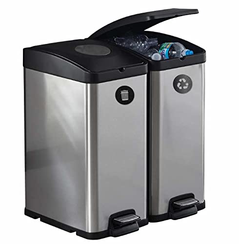 Recycle And Trash Sticker Vinyl Modern Logo (2.75" X 2.75" 1 Ea.) Symbol To Organize Trash Cans Or Garbage Containers And Walls - Xsmall - Ultra Metallic Black #TOP2