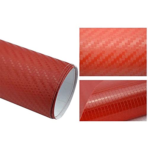 Vinilo para coche de fibra de carbono rojo ideal para renovar molduras interiores gastadas