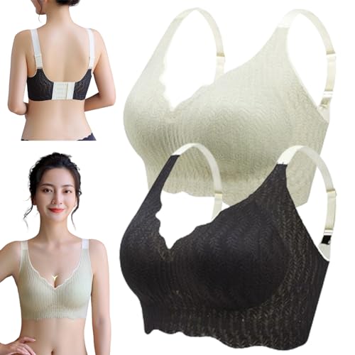 2pcs Jelly Gel Shaping Bra,Wireless Push up lace Bra,Sports Breathable and Comfortable Bra