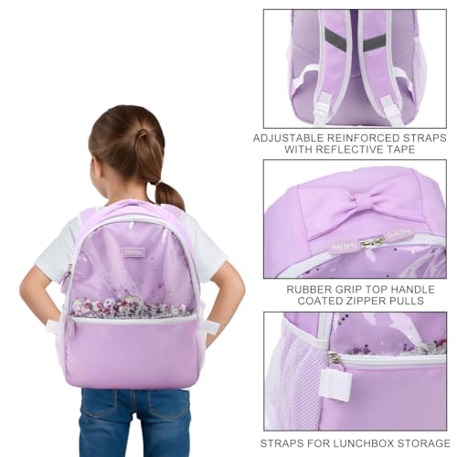 Packed Party Gold Confetti Purple 17" Backpack With Lunchbox4