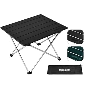 TREKOLOGY Small Camping Table – Beach Table That Fold Up – Lightweight, Foldable, Potable Folding Small Outdoor Table – for Camp, Hiking, Campers & Summer Outing Trip