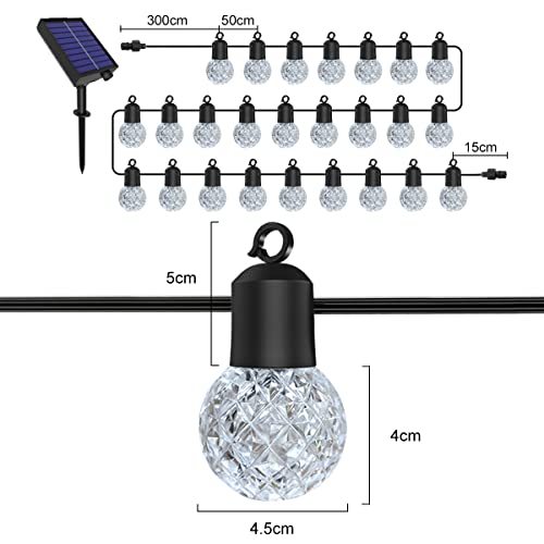 Anmossi Solar String Light,50Ft/15.5M Festoon Lights Outdoor,Solar Garden Lights with Remote Control,25 Shatterproof Plastic Bulbs,2700K Warm White,IP44 Waterproof,for Outside,Party,Wedding,Garden - Image 2