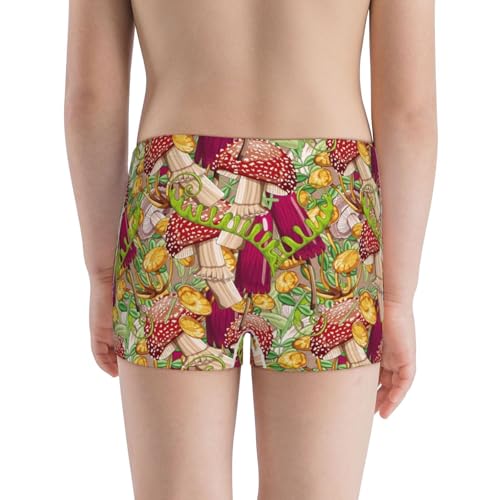 Boys' Cotton Boxer Brief Soft Underwear-Bright Mushrooms3
