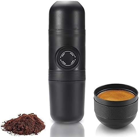 Miniatura 6 de Cafetera manual manual de café expreso, cafetera portátil para viajes al aire libre, para camping, senderismo, color negro