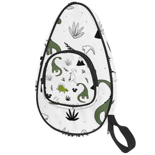 VAPOKF Funda para bate de tenis de mesa, bonita bolsa de raqueta de tenis de mesa dibujada a mano con bolsa para 4-5 pelotas