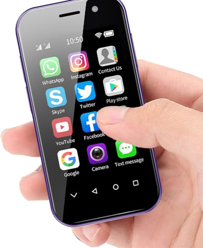 Longben Mini Smartphone Unlocked Cell Phone 3.0 Inch Android 4G Small Mobile Quad Core Small Phone Dual SIM (Purple, 16, GB)