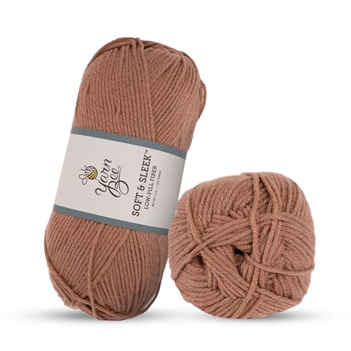 Image of Hobby Lobby Yarn Bee Soft & Sleek Yarn, 100% Low Pill Acrylic, Crocheting & Knitting (Clay)