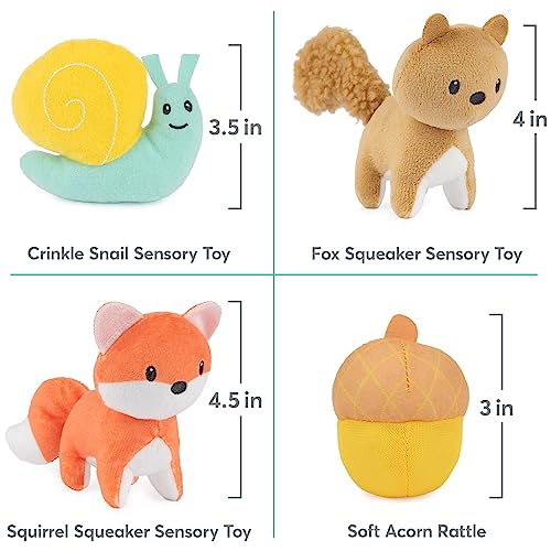 Image of Baby GUND Play Soft My Woodland Friends 5-Piece Plush Playset with Rattle, Squeaker & Crinkle Plush Toys, Sensory Toy for Babies & Newborns, 7.5 inch
