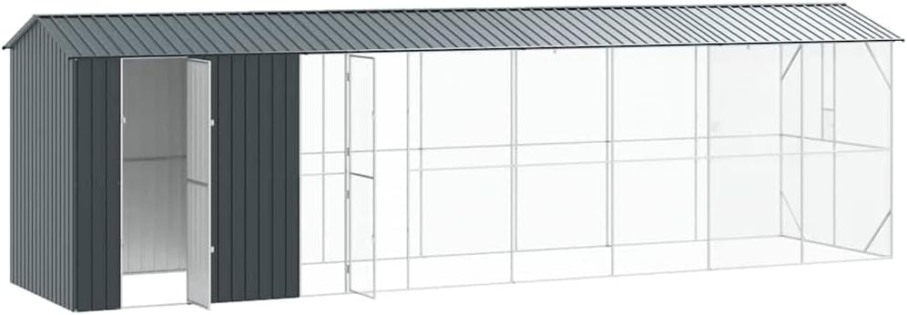 Aviary with doors open, showing interior access