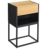 Vielseitige Bedürfnisse: Dieser Nachttisch ist mit einer Schublade und einem Regal ausgestattet, um Ihren unterschiedlichen Aufbewahrungsbedürfnissen gerecht zu werden. Es kann als Beistelltisch, Couchtisch, Nachttisch verwendet werden