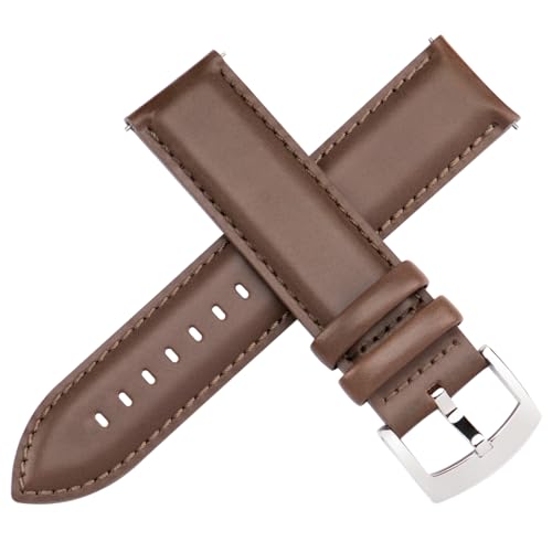 Image of OTTOODY Leather Watch Bands Quick Release, Elegant Top Grain Leather Watch Straps for Men & Women, Choice of Color & Width - 18mm, 19mm, 20mm, 21mm or 22mm Wristbands Bracelet for Watch & Smartwatch