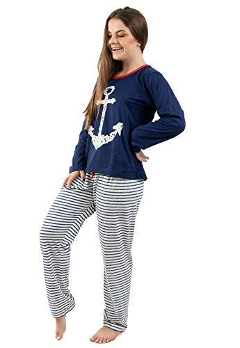 Pijama Ancora Feminino Manga Longa Inverno Quente Adulto Mãe (M)