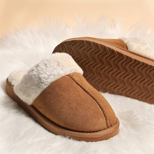 Fuzzy Slippers for Women Cozy Faux Fur House Shoes Winter Warm Memory Foam Slippers for Indoor and Outdoor4
