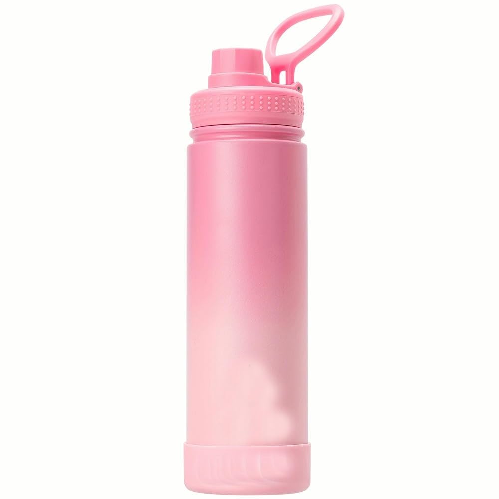 Izolowana butelka na wodę szerokie usta stalowy kubek z pokrywką szczelny podwójna ścianka vacuum flask 24h zimny kołnierz (22oz)