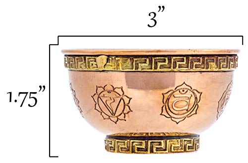 7 Chakras Copper Offering Bowl - For Altar Use, Ritual Offerings, Home Decor, Chakra Decor, Meditation Accessories - Incense Holder And Smudge Bowl For Smudge Sticks, Incense Cones #TOP4