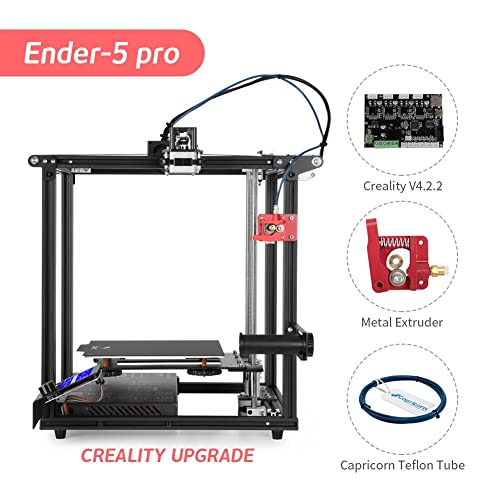 Image of 3IDEA Ender 5 Pro 3D Printer with Upgraded Silent Mainboard, Metal Extruder Frame, and Capricorn Bowden PTFE Tubing | Build Volume 220 x 220 x 300mm