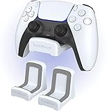TotalMount Wall Stands for Playstation Controllers – These Mounts Will Not Damage Your Wall with Screws or Permanent Adhesive (Premium Holders for PS5 and PS4 Controllers – Two Pack)