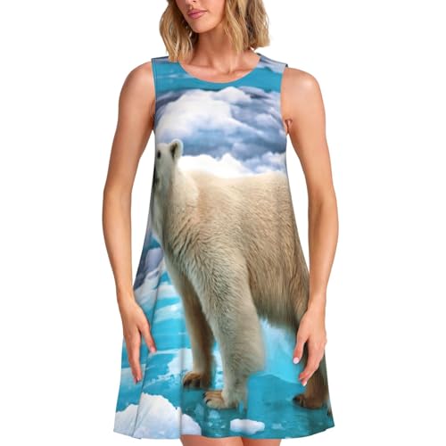 Robe d'été sans manches ours polaire pour vos sorties de vacances