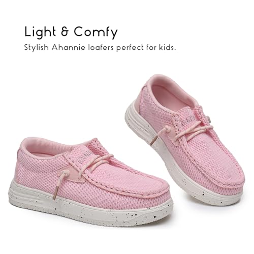 Image of Ahannie Kids Slip On Loafers, Boys Girls Casual Dress Shoes | Lightweight comfort,breathable,school or everyday wear