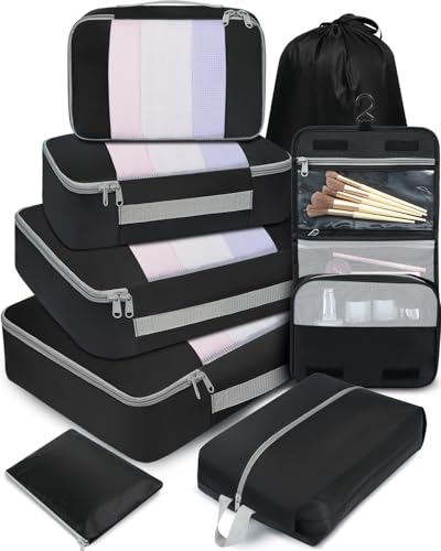 Image of BAGAIL 6 Set /8 Set /10 Set Packing Cubes Various Sizes Packing Organizer for Travel Accessories Luggage Carry On Suitcase