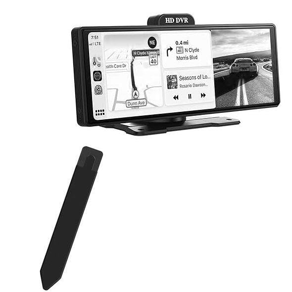 BoxWave Stylus Pouch Compatible with Tkiplay Wireless Apple CarPlay Android Auto car Stereo (9.3 in) - Stylus PortaPouch, Stylus Holder Carrier Portable Self-Adhesive - Jet Black
