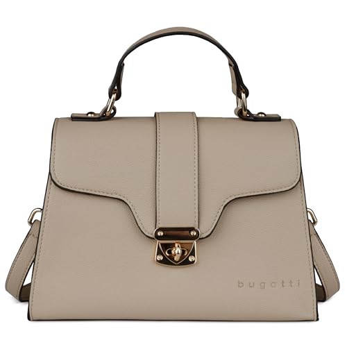 bugatti Mare 3.0 kleine Henkeltasche für Damen elegante Umhängetasche aus Kunstleder beige