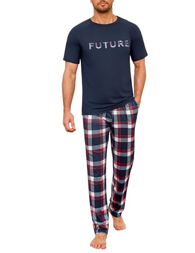 Marvmys Pijama Hombre Algodon Conjunto de Pijama Hombre Camiseta