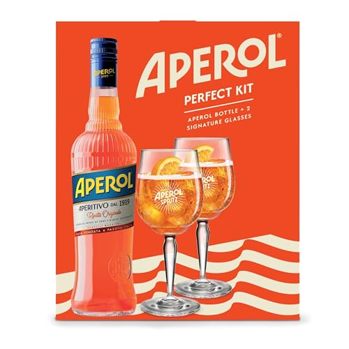 Aperol Spritz Gift Pack - Contains Aperol 70CL Bottle Plus 2 x Authentic Branded Glasses