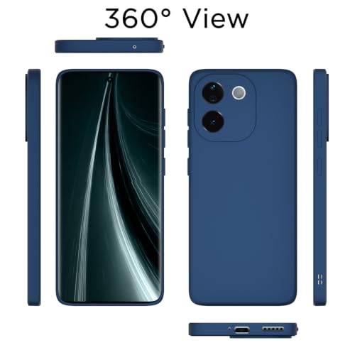 Image of Outlouders Back Cover for Vivo T3 Pro 5G / iQOO Z9s Pro 5G | Camera Protection | Durable Soft Matte Silicone Bumper Case (Blue)