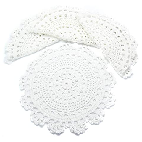 kilofly Handmade Crochet Cotton Lace Placemats Cover
