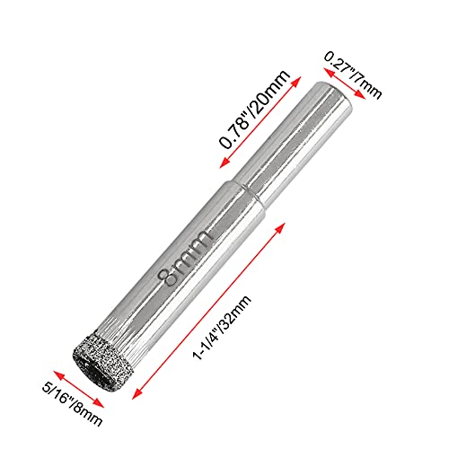Image of Luomorgo 12Pcs 8mm /5 /16 inch Diamond Hole Saw Diamond Drill Bits
