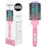 UREELIN Round Brush for Blow Out - 1.7 Inch Nano Thermal Ceramic & Ionic with Boar Bristles - Salon Blow Drying Hair Brush for Drying,Volumizing, Curling, Shine & Smooth Styling