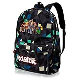 Robl Backpack, Teen Game School Backpack, Rob-lx Children Primary Schoolbag, Children's School Backpack, 17 Inch Large Capacity Travel Rucksack Waterproof Boys Girls Book Bags for Aged 3-12 Years