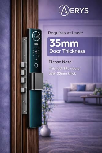 Image of AERYS Smart Digital Waterproof Door Lock | 8-in-1 Access with Face ID, Palm, Fingerprint, PIN, RFID, OTP, Key & App | Remote Unlock | Video Live Monitoring | Five Cylinder Security (3 Years Warranty)