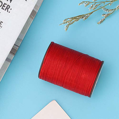 Cordón encerado de coser Zerodis, hilo encerado de poliéster con alta resistencia, 160 m rollo, color rojo