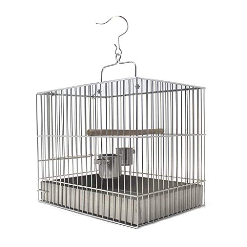 Jaula Para Pájaros De Acero Inoxidable Con Estación De Taza De Comida, Poste Para Jardín, Colgante, Jaula Para Pájaros Con Forma De Perla, Casa De Viaje Para Pájaros, 20 Cm De Alto, 27 Cm De Alto