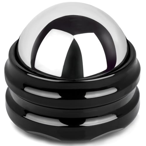 Stainless Steel Massage Roller Ball - Ice Therapy for Muscle Pain Relief Sore Muscles and Tension Alleviation Cold & Hot Therapy for Back Shoulders Legs and Calves Myofascial Release Tool