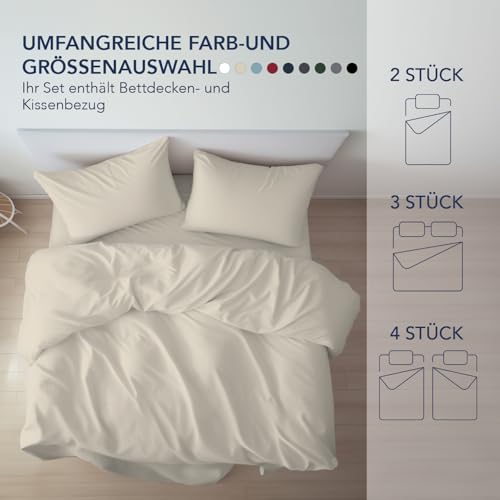 Dreamzie - Bettwäsche 140x200 + 1 Kissenbezug 65x65cm - Beige – Ansicht 6