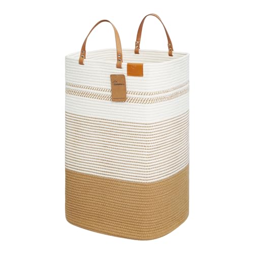 danpinera Large Laundry Hamper – 75L Tall Woven Cotton Storage