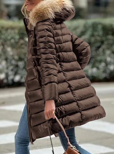 PRETTYGARDEN Women's Long Winter Puffer Coats Hooded Zip Up Thickened Parka Down Jackets Trendy Fashion Warm Outerwear - Image 6