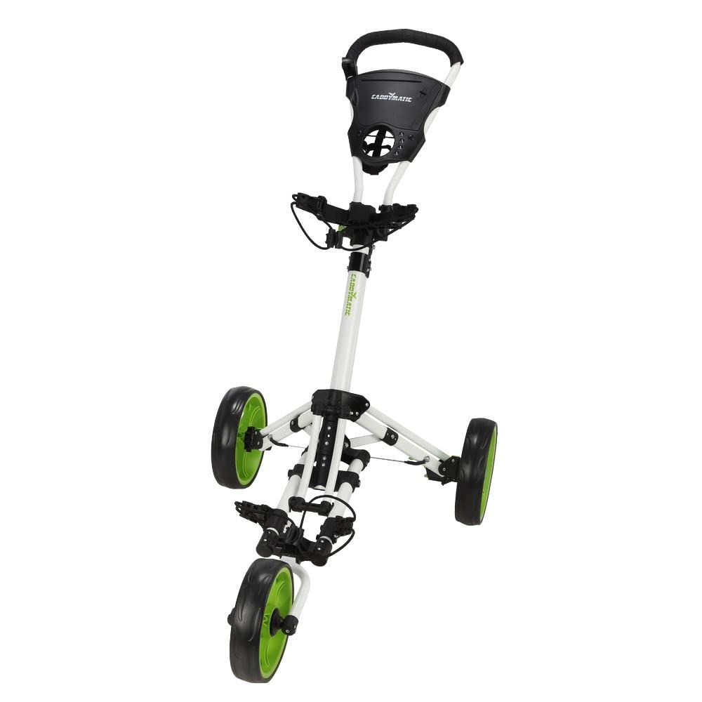 Golf X-Lite One-Click Carrito DE Golf Plegable para Tirar/Empujar, Blanco/Verde