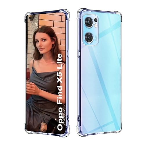 ISOI - Funda Compatible con OPPO Find X5 Lite, con Parachoques de Airbag a Prueba de Golpes Protección Completa,Carcasa Protectora de Silicona TPU Suave Ultrafino - Transparente