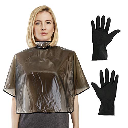 CCbeauty Waterproof Hair Dye Cape and Gloves,Hair Cutting