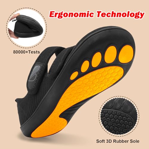 Besroad Womens Walking Shoes Wide Toe Barefoot Shoes Adjustable Zero Drop Shoes Non-Slip Breathable Fashion Sneakers 9Wide All Black thumb #4