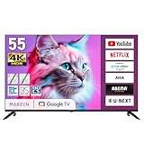 MAXZEN テレビ 55型 Googleテレビ 55イン