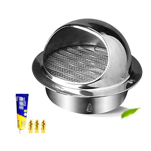 FEIYIQINGSHE Tapa De Rejilla Circular,Ventilación Cubre La Manguera De Acero Inoxidable Extractor Externo De La Salida De La Pared, con Una Malla De Pantalla Mosca Incorporada (50-400Mm),120mm/4.72in Cover