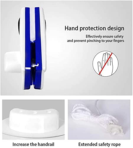 Limpiador de ventanas de doble cara, herramienta de limpieza magnética para ventanas de gran altura para limpieza del hogar de gran altura, grosor de 0.197 in a 0.276 in (azul) 3