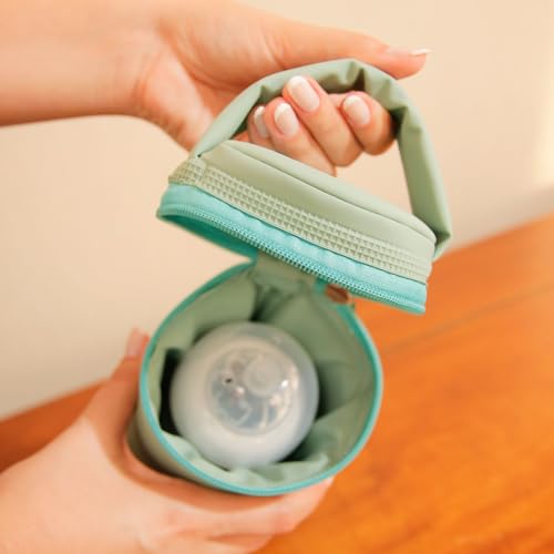 Porta Mamadeira e Copo Bebê e Infantil Térmico Impermeável Cores Variadas (Verde)