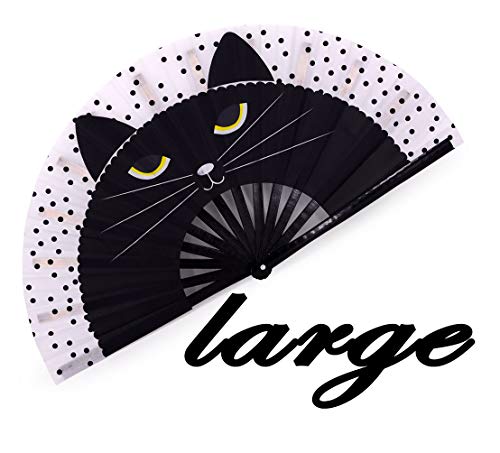 Meifan Large Rave Folding Fans Hand Fan For Men Women cover